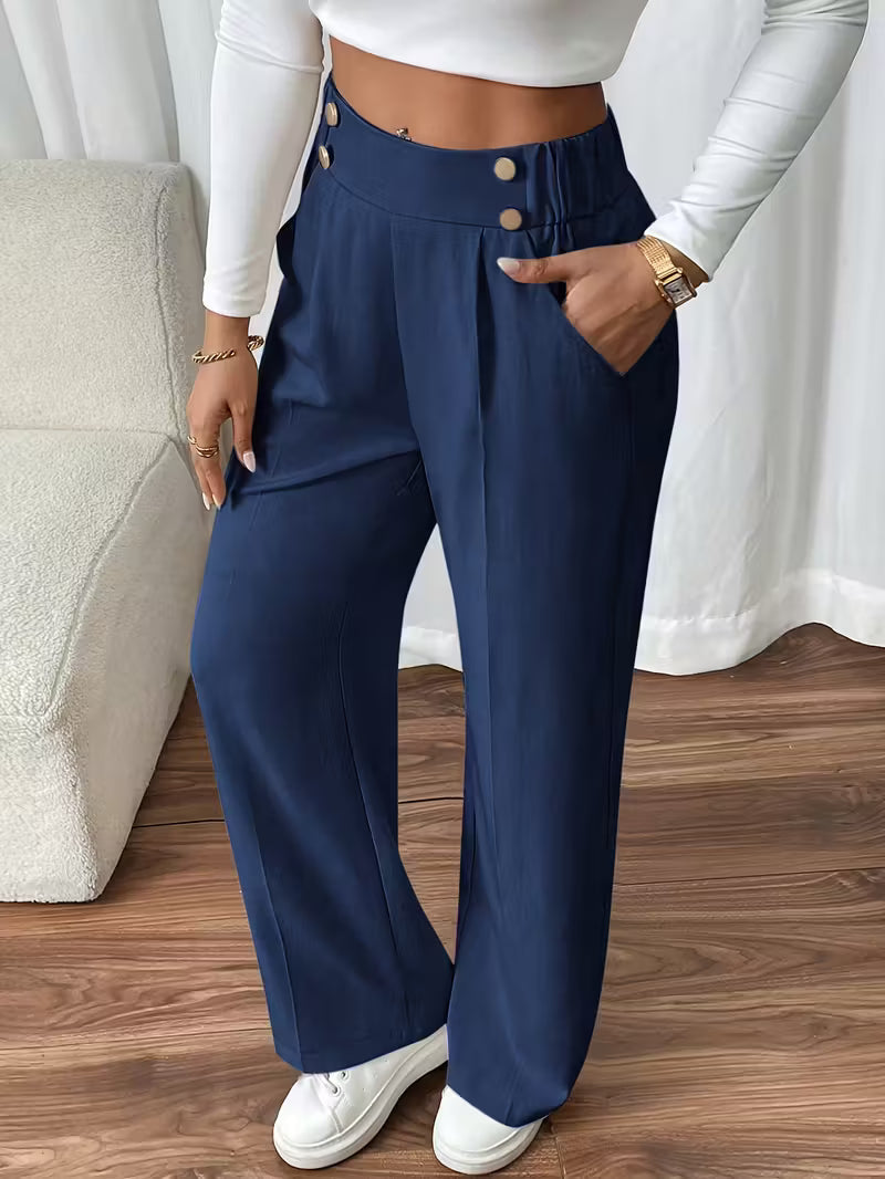 Alicia — Pantalón de algodón elegante con pernera ancha