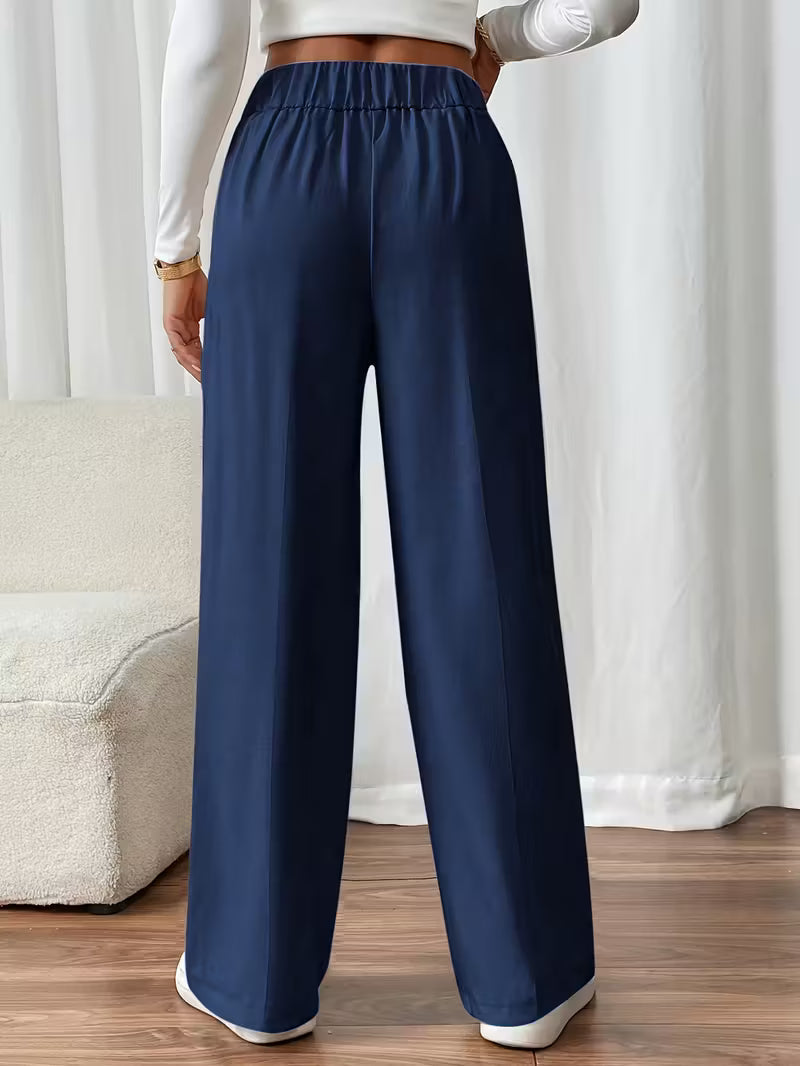 Alicia — Pantalón de algodón elegante con pernera ancha