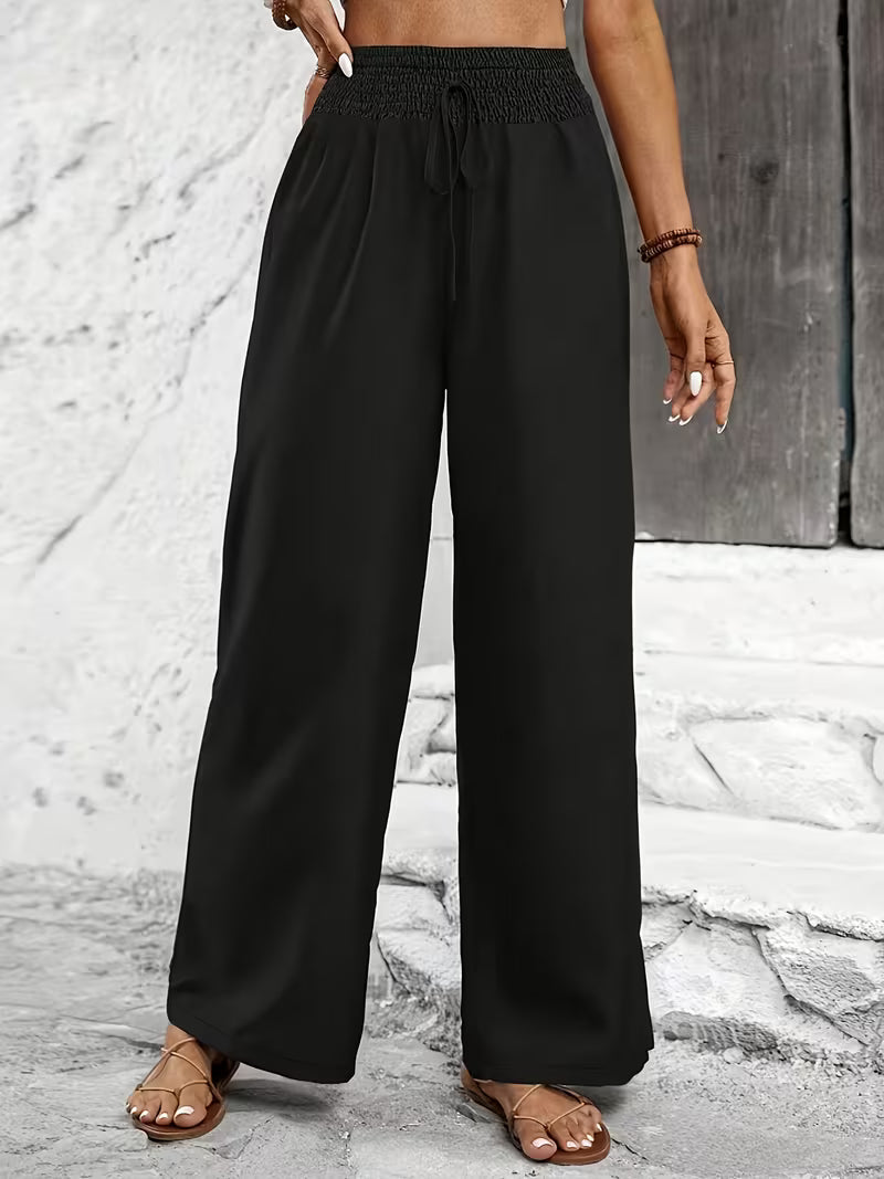 Halina — Pantalón de algodón con pernera ancha