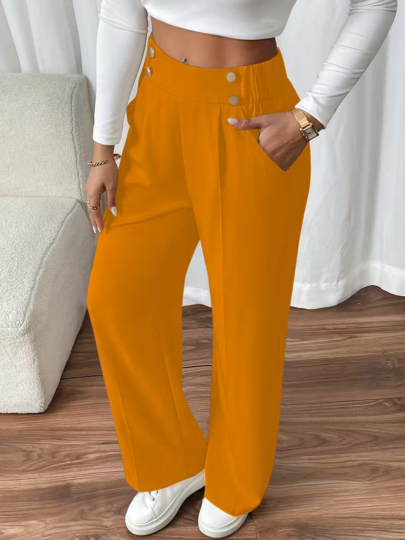 Alicia — Pantalón de algodón elegante con pernera ancha