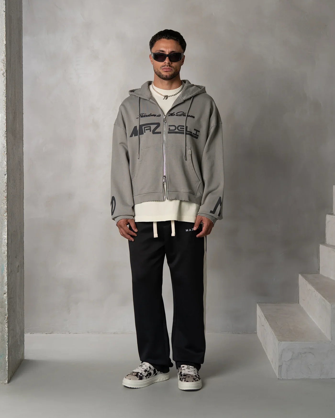 Iván | Sudadera Boxy con Cremallera – Gris