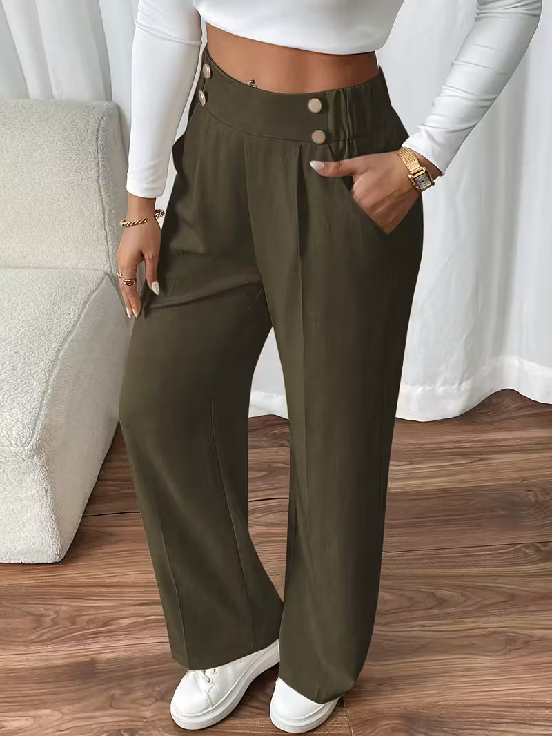 Alicia — Pantalón de algodón elegante con pernera ancha