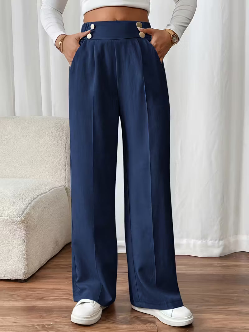 Alicia — Pantalón de algodón elegante con pernera ancha