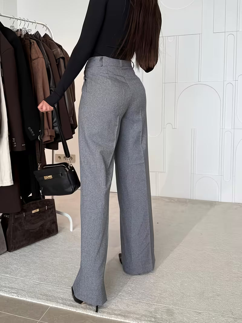 Paulina — Pantalón de algodón elegante con pernera ancha