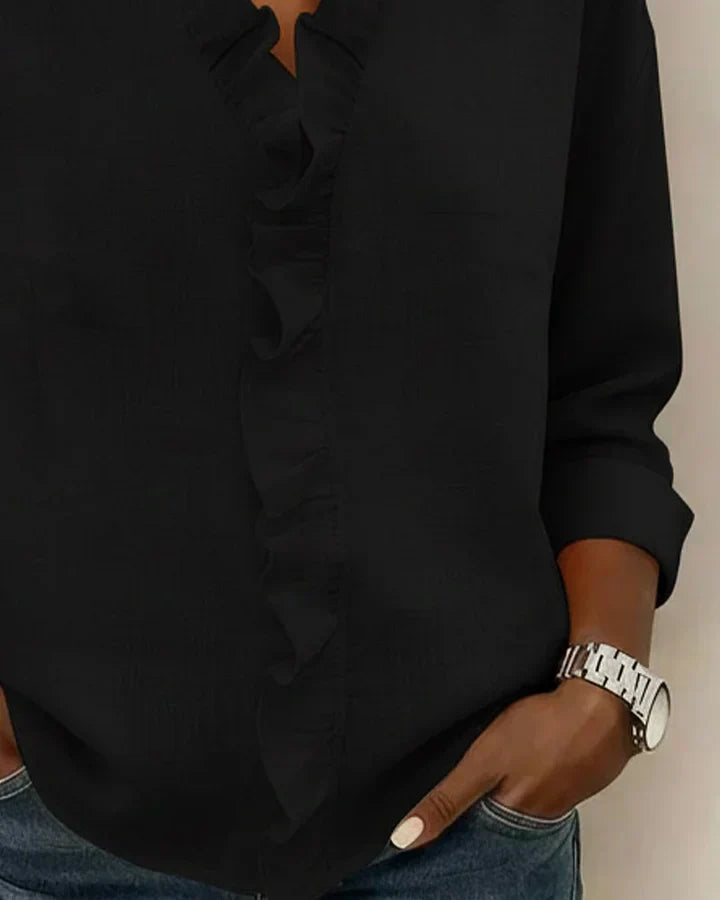 Sofia — Blusa elegante con volantes y escote en V