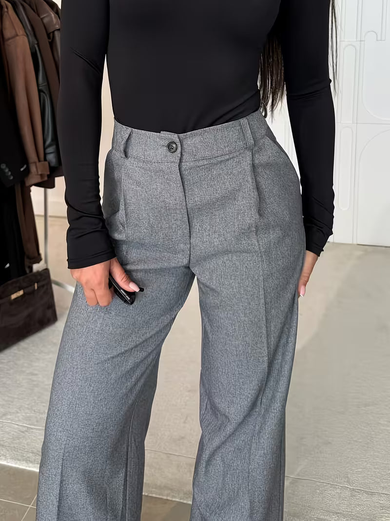 Paulina — Pantalón de algodón elegante con pernera ancha