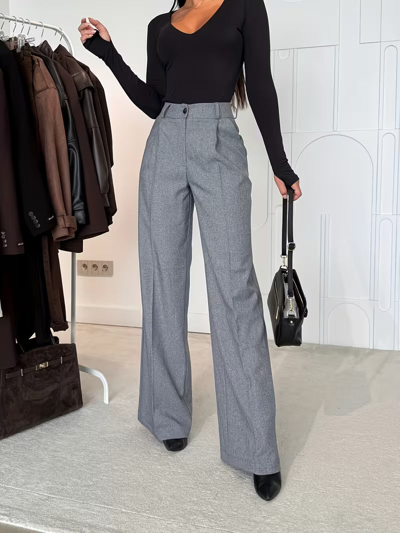 Paulina — Pantalón de algodón elegante con pernera ancha