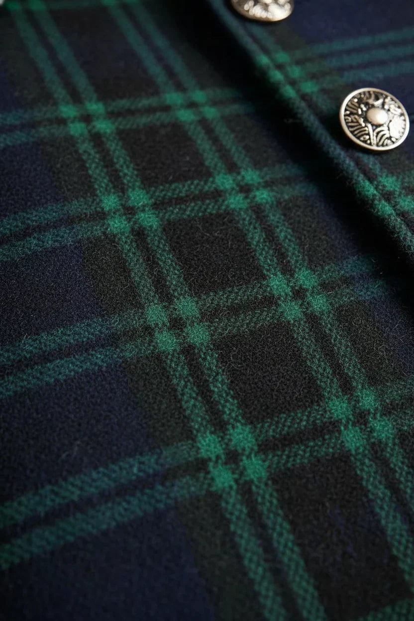 Audrey — Abrigo elegante atemporal de cuadros