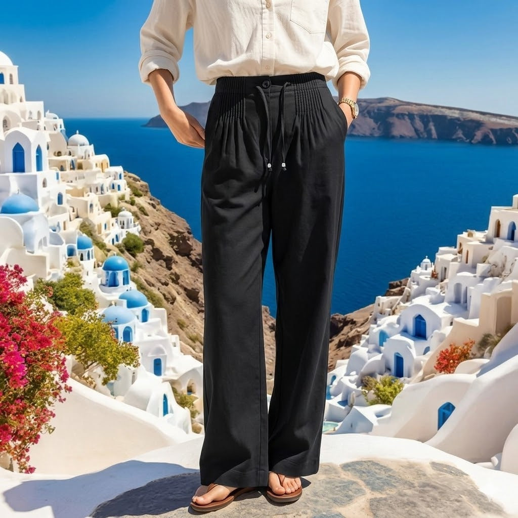 Nela — Pantalón de algodón con pernera ancha